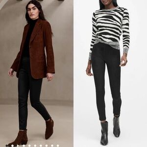 NEW banana republic SZ 4 black vegan suede devon leggings
